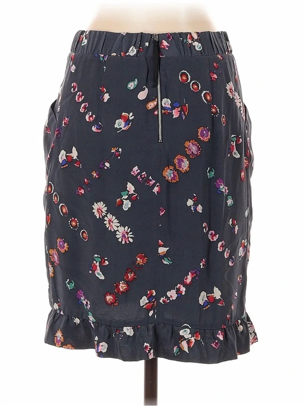 Rebecca Taylor Silk Navy Floral Mini Skirt 2